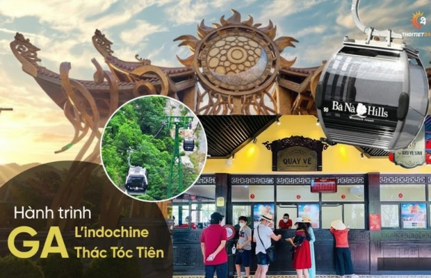 Cổng v&agrave;o v&agrave; hệ thống ga c&aacute;p treo của b&agrave; n&agrave; hills