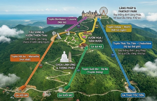 Kh&aacute;m ph&aacute; chi tiết 5 tuyến c&aacute;p treo ch&iacute;nh