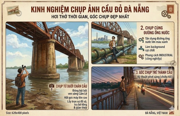 kinh nghiệm chụp ảnh cầu đỏ đ&agrave; nẵng