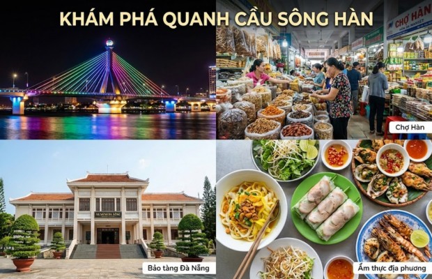 Ẩm thực đặc sắc gần cầu sống h&agrave;n