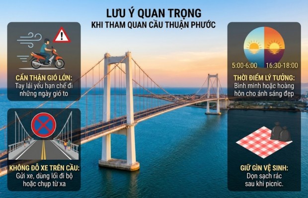 Những lưu &yacute; quan trọng khi tham quan cầu Thuận Phước