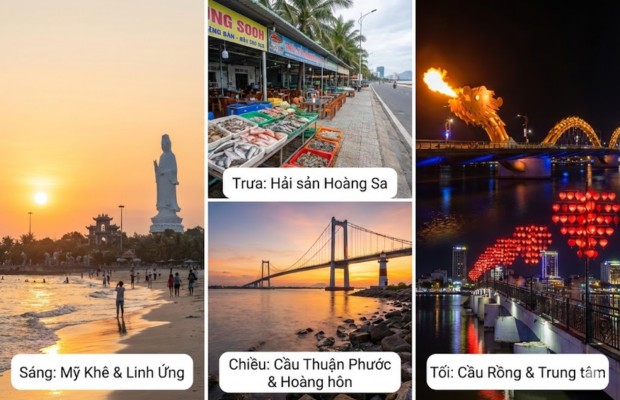 Gợi &yacute; lịch tr&igrave;nh tham quan Đ&agrave; Nẵng 1 ng&agrave;y kết hợp cầu Thuận Phước