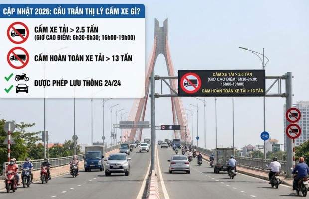 quy định về xe bị cấm di chuyển tr&ecirc;n cầu Trần Thị L&yacute;