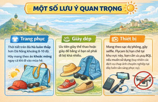 Một số lưu &yacute; quan trọng khi tham quan cầu v&agrave;ng đ&agrave; nẵng