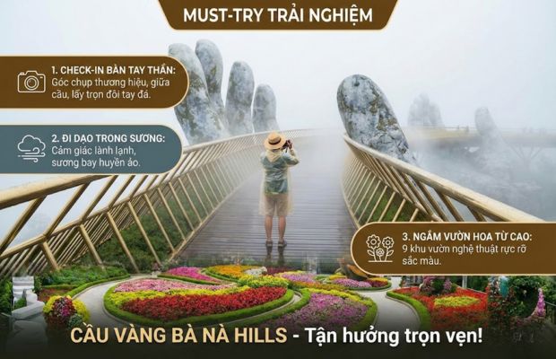 Du kh&aacute;ch chụp ảnh tại vườn hoa Le Jardin B&agrave; N&agrave; Hills