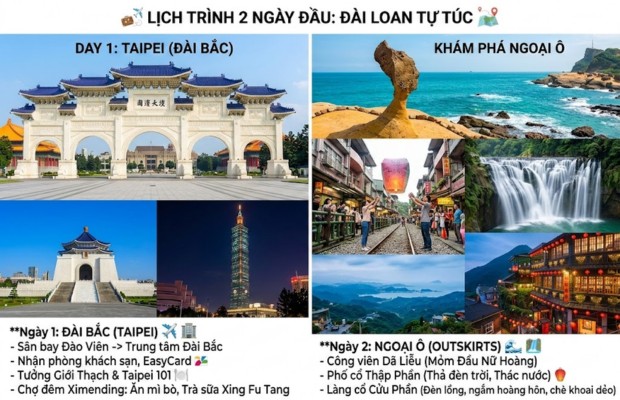 gợi &yacute; lịch tr&igrave;nh du lịch 2 ng&agrave;y đầu tại đ&agrave;i loan