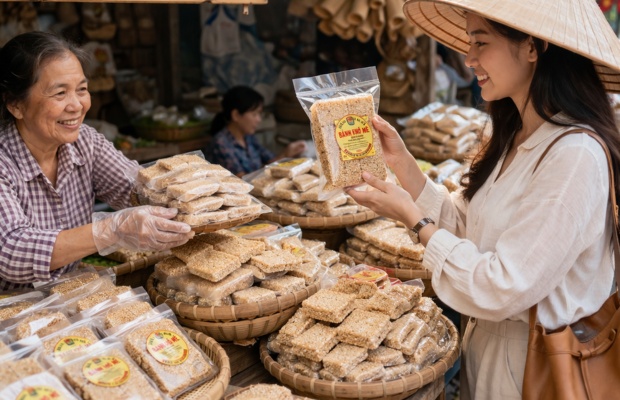 Tham quan l&agrave;ng nghề Cẩm Lệ v&agrave; mua b&aacute;nh kh&ocirc; m&egrave; Đ&agrave; Nẵng chuẩn vị