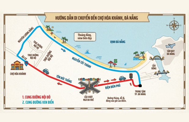 đường đi tới chợ h&ograve;a kh&aacute;nh đ&agrave; nẵng