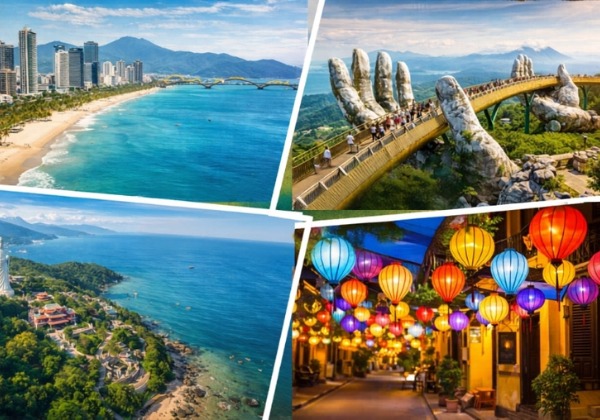 To&agrave;n cảnh c&aacute;c địa điểm check-in hot nhất Đ&agrave; Nẵng năm 2026 từ Cầu V&agrave;ng đến biển Mỹ Kh&ecirc;