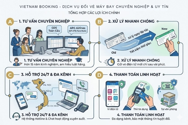 Lựa chọn dịch vụ đổi v&eacute; m&aacute;y bay APG Airlines tại Vietnam Booking sẽ gi&uacute;p bạn an t&acirc;m hơn