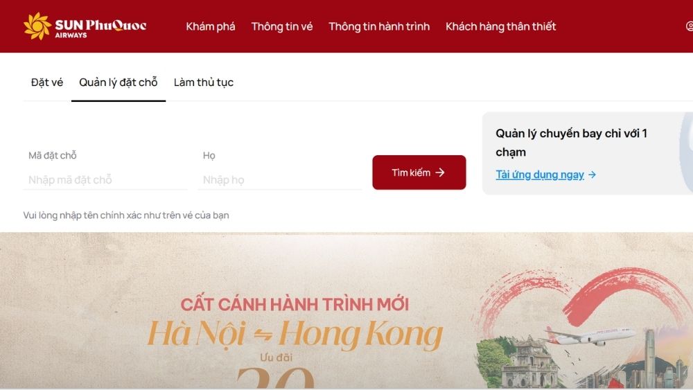 Thao t&aacute;c đổi v&eacute; c&oacute; thể được thực hiện tr&ecirc;n website