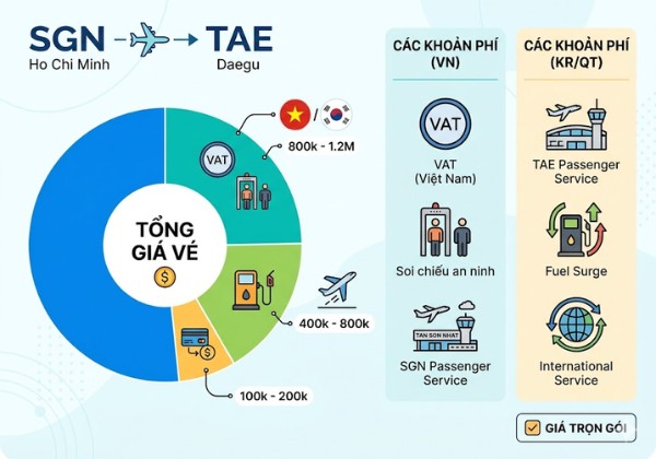 C&aacute;c khoản thuế v&agrave; ph&iacute; đi k&egrave;m trong gi&aacute; v&eacute;