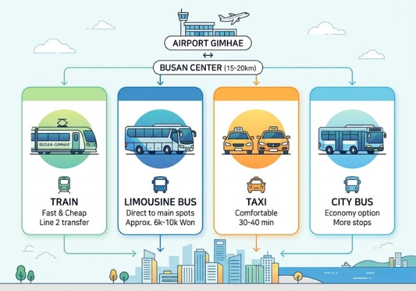 phương tiện di chuyển từ s&acirc;n bay về trung t&acirc;m Busan