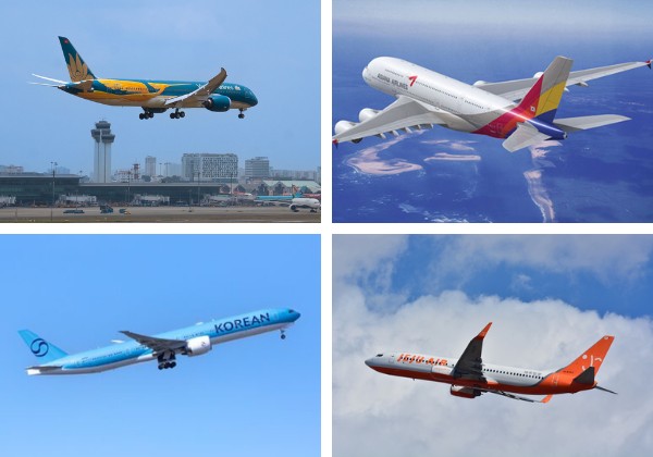 c&aacute;c chuyến bay nối chuyến của nhiều h&atilde;ng h&agrave;ng kh&ocirc;ng