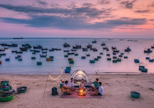 cắm trại biển li&ecirc;n chiểu