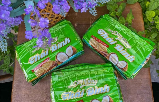 Th&aacute;i B&igrave;nh b&aacute;nh dừa nướng nổi tiếng tại Đ&agrave; Nẵng 