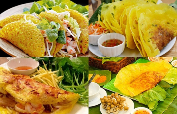 B&aacute;nh x&egrave;o ăn k&egrave;m nước chấm đặc trưng