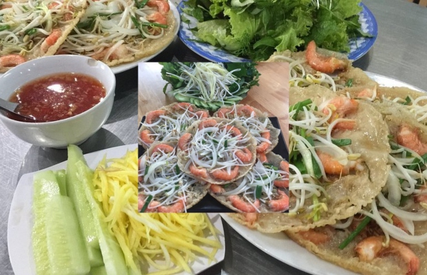 Thưởng thức b&aacute;nh x&egrave;o t&ocirc;m nhảy Đ&agrave; Nẵng gi&ograve;n rụm với t&ocirc;m tươi hấp dẫn