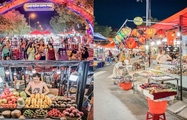 Chợ đ&ecirc;m Sơn Tr&agrave; l&agrave; địa điểm check-in kh&ocirc;ng thể bỏ qua ngay dưới ch&acirc;n Cầu Rồng