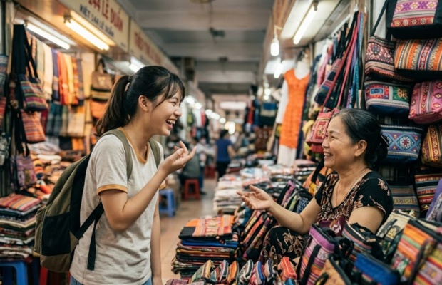 Sự th&acirc;n thiện v&agrave; nồng hậu của tiểu thương l&agrave; điểm cộng lớn thu h&uacute;t du kh&aacute;ch. 