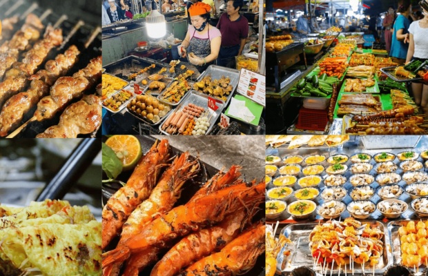 C&aacute;c m&oacute;n ăn đường phố đa dạng v&agrave; hấp dẫn tại khu ẩm thực 