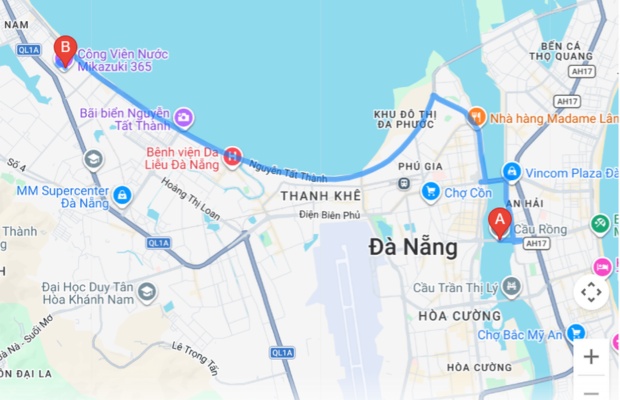  Tuyến đường Nguyễn Tất Th&agrave;nh rộng r&atilde;i, dễ di chuyển đến Mikazuki Water Park 365