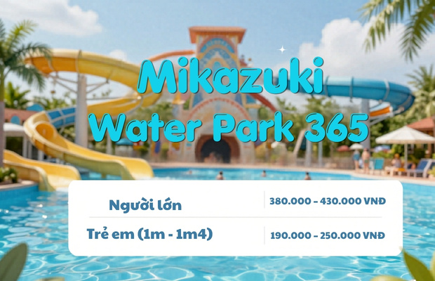 Khu vực b&aacute;n v&eacute; v&agrave; cổng v&agrave;o c&ocirc;ng vi&ecirc;n nước Mikazuki Water Park 365