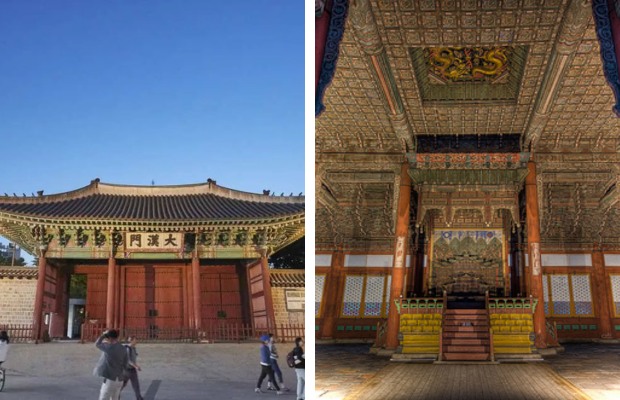 Kiến tr&uacute;c b&ecirc;n trong Điện Junghwajeon tại Seoul