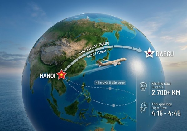 th&ocirc;ng tin chi tiết chặng bay H&agrave; Nội &ndash; Daegu
