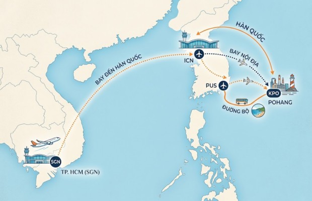 Thời gian bay v&agrave; khoảng c&aacute;ch địa l&yacute;