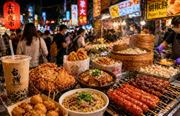 Ẩm thực đường phố Đ&agrave;i Loan hấp dẫn