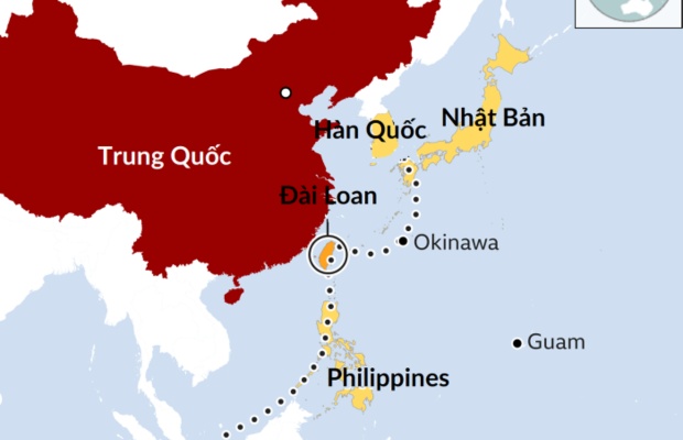Vị tr&iacute; đảo Đ&agrave;i Loan tr&ecirc;n bản đồ thế giới 