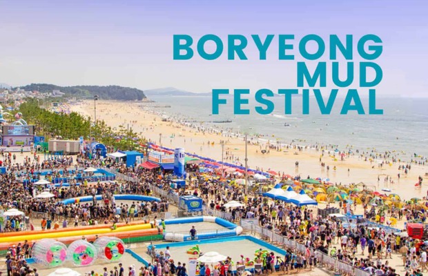 Du kh&aacute;ch tham gia lễ hội b&ugrave;n Boryeong ở H&agrave;n Quốc