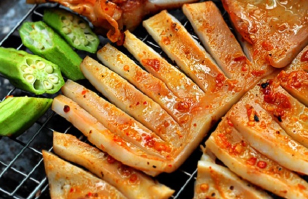 Mực 1 nắng nướng than hấp dẫn 