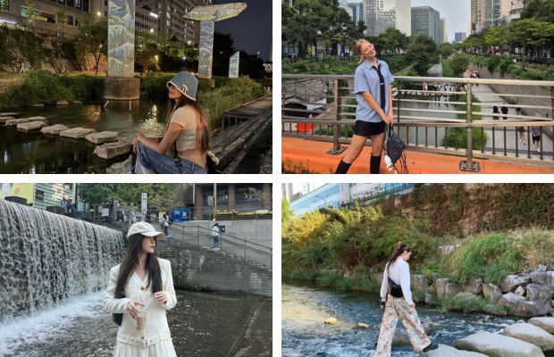 G&oacute;c chụp ảnh Cinematic tại suối Cheonggyecheon Seoul