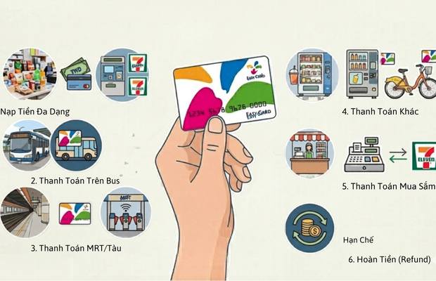 Những lưu &yacute; khi x&agrave;i thẻ easy card 