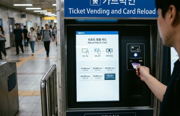 Nạp tiền tại m&aacute;y nạp thẻ tự động trong ga t&agrave;u