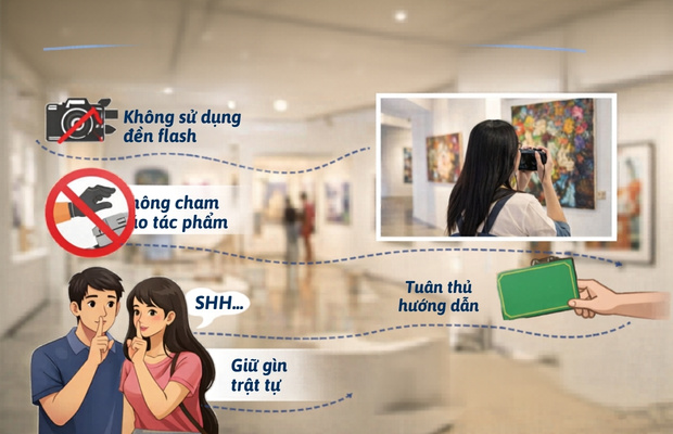 Giữ g&igrave;n kh&ocirc;ng gian nghệ thuật khi tham quan 