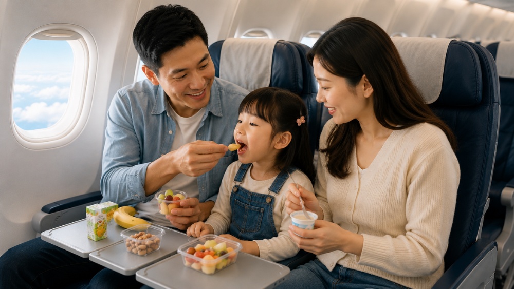 Kinh nghiệm cho trẻ em ăn uống khi đi m&aacute;y bay