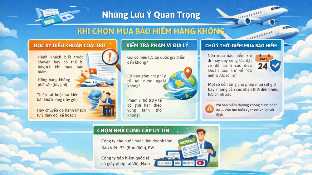 Những lưu &yacute; quan trọng khi chọn mua bảo hiểm h&agrave;ng kh&ocirc;ng