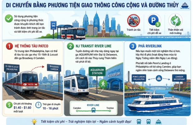 C&aacute;ch di chuyển bằng phương tiện c&ocirc;ng cộng v&agrave; đường thuỷ đến Thuỷ cung Th&aacute;m hiểm

