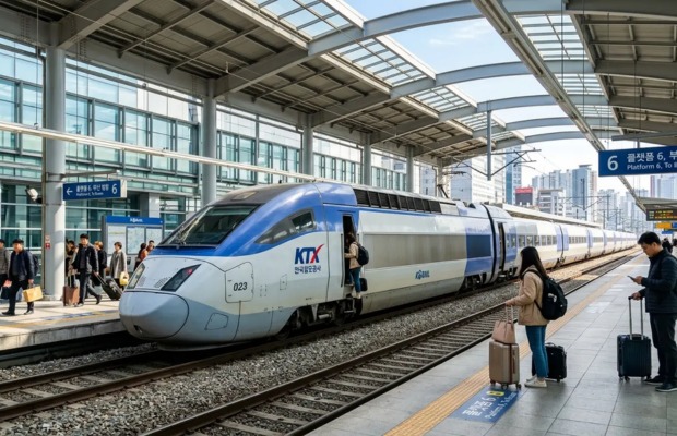 Nh&agrave; ga Busan H&agrave;n Quốc điểm kết nối t&agrave;u cao tốc KTX