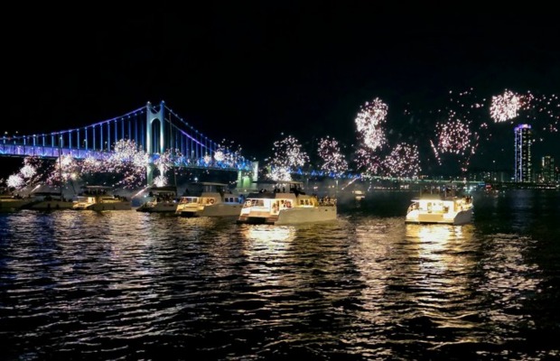 Vẻ đẹp đ&ecirc;m tại b&atilde;i biển Gwangalli v&agrave; cầu Gwangan Busan H&agrave;n Quốc