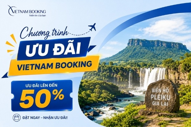Vietnam Booking tung ưu đ&atilde;i lớn du lịch Gia Lai trong dịp năm du lịch Quốc gia 2026