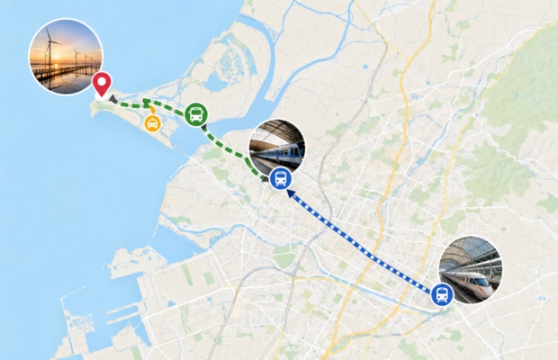 C&aacute;c tuyến bus phổ biến đến Gaomei Wetland từ Đ&agrave;i Trung.