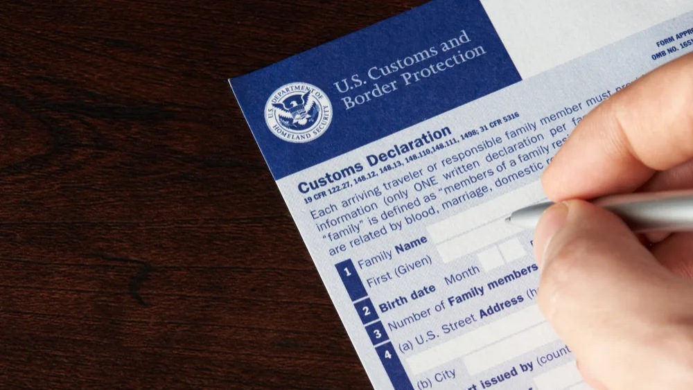 Tờ khai hải quan CBP Customs Declaration Form 6059B