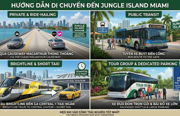B&iacute; k&iacute;p di chuyển đến Jungle Island tiện lợi nhất