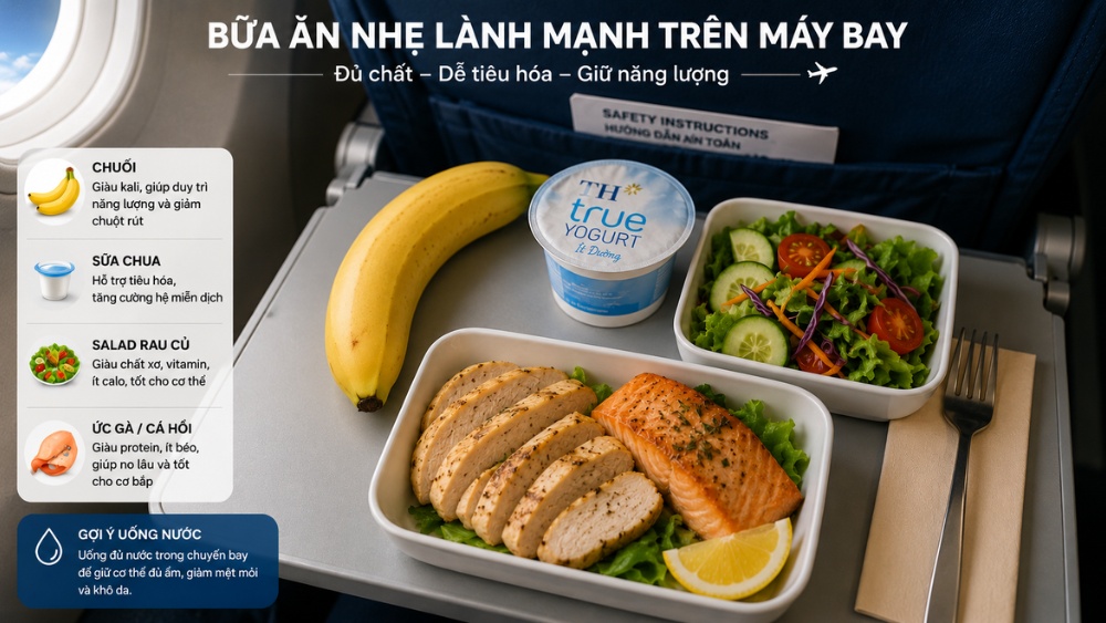 Thực phẩm n&ecirc;n ăn trước khi đi m&aacute;y bay để tr&aacute;nh đầy bụng