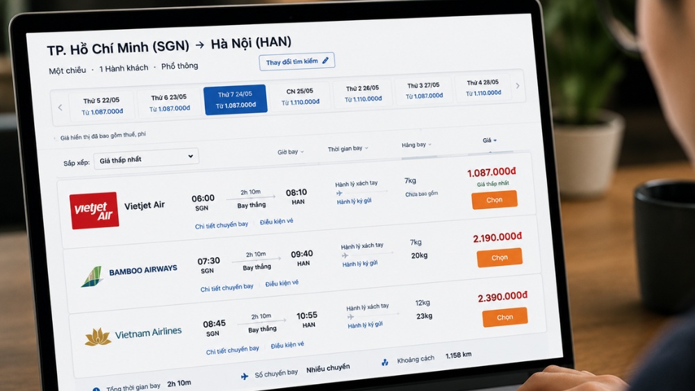 Kinh nghiệm đi m&aacute;y bay khi thao t&aacute;c đặt v&eacute; trực tuyến&nbsp;