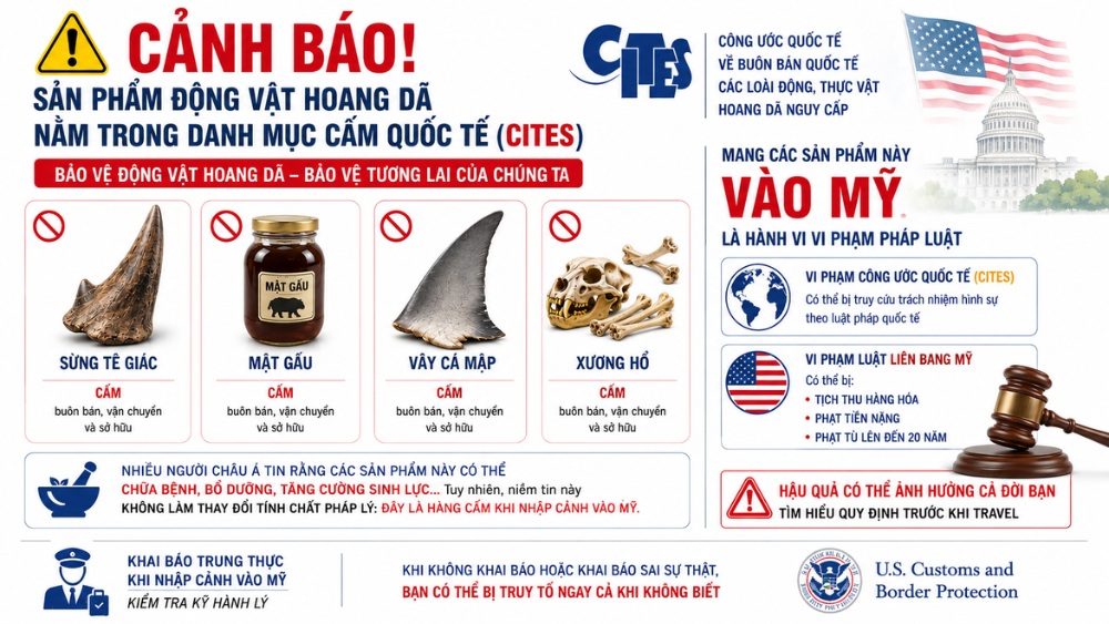 Tuyệt đối kh&ocirc;ng mang thuốc nam chứa th&agrave;nh phần động vật qu&yacute; hiếm
